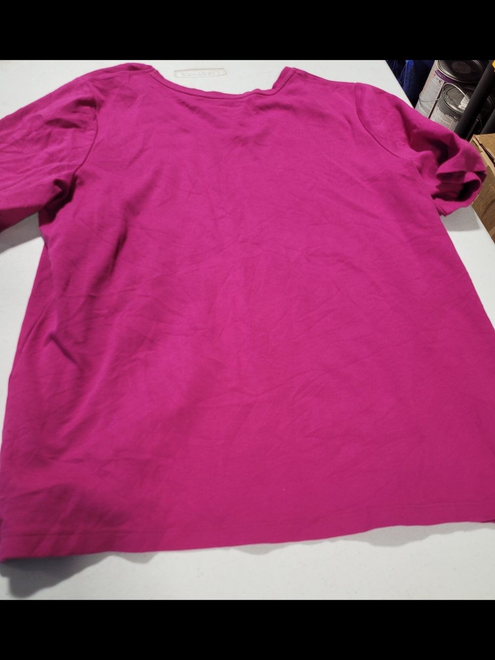 Allison Daley Fuchsia Short Sleeve Tee with Rhinestone Bow - Picture 4 of 4
